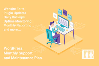 provide monthly support and maintenance for your wordpress website