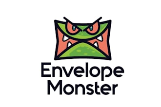 design awesome modern envelope monster logo