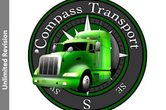 design illustrator style logistic transport trucking logo