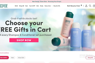 redesign skin care website audit skincare shopify store, skincare organic ugc