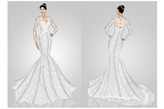 detailed bridal fashion illustration