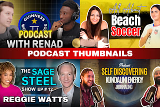 design a clickbait and catchy podcast thumbnail in 12 hours