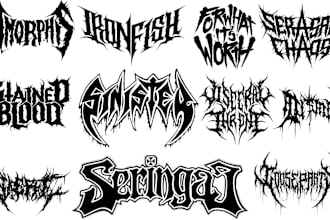 draw black, slam, or death metal logo for your band