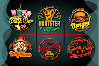 design food truck, fast food, bakery, chef and restaurant logo