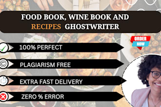 create a unique cookbook, food book, recipe book, meal plan