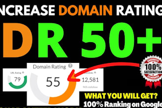 increase domain rating dr 50 plus and da 40 plus