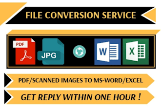 convert scanned pdf into word or excel in one hour