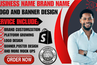 do brand name busness name company name logo and banner design brand promotion