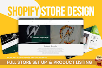 setup shopify store and design custom dropshipping shopify ecommerce store