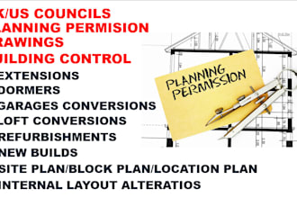 planning permission drawings of extensions for  UK councils