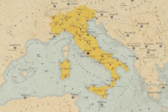 create for you old historical maps in a unique style