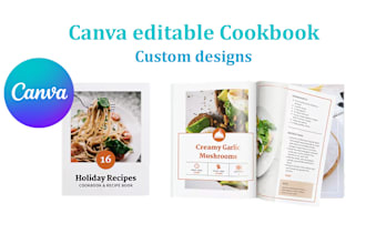 provide a editiable link of canva designs cookbook layout designs ebook cover