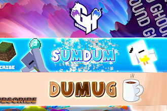 design twitch or youtube profile banner I photoshop