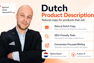 write natural dutch webshop texts and product descriptions