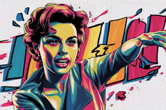 make professional wpap pop art portrait for you