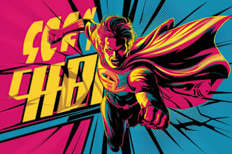 draw comic superhero pop art portraits