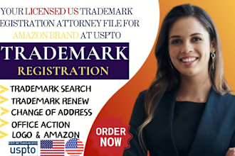 do trademark registration USA and search, renewal for amazon brand at uspto