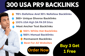 do 300 USA pr9 link building off page seo backlinks service for google ranking