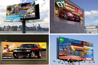 create uniqe business bilboard design delivary in 24 hrs
