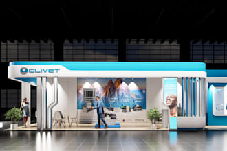 create trade show booth design with technical drawings