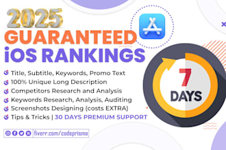 guaranteed rank ios app or game in 7 days with aso