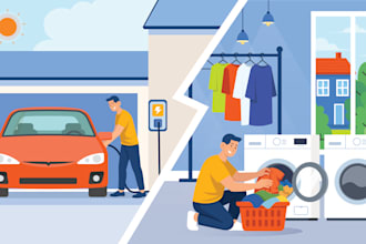 design modern flat illustration for website, apps and ui ux
