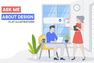 design modern flat illustration for website, apps and ui ux