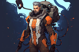 draw a sci fi character design or sci fi character art