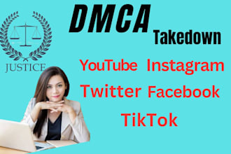 send takedown notice to remove copyrighted tiktok,ig,reddit,fb,yt by dmca