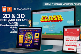 develop 2d javascript and HTML5 game web game browser game learning game mobile