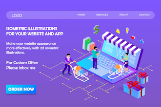 design flat vector illustration website and app