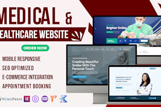 design medical healthcare website and dental website on wordpress