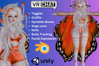 create 3d custom vrchat avatar, furry nsfw avatar, vrc character, nsfw model, vr
