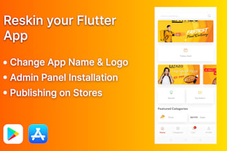 setup and reskin codecanyon flutter app for IOS and android