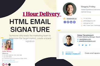 i,will make a clickable HTML email signature within 1 hrs