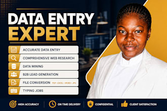 do CRM and spreadsheet data entry, web research and file convertion
