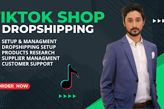 set up tik tok shop dropshipping with product hunting, listing, and marketing