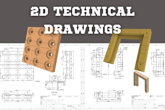 create technical drawings, 2d drawings and 3d models