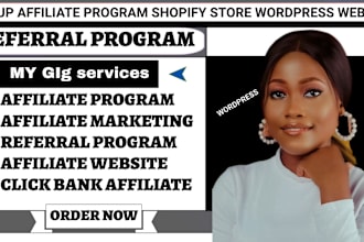 setup affiliate program ,referral program or referral tracking for your website