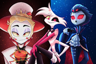 do your oc or favorite character from hazbin hotel and helluva boss