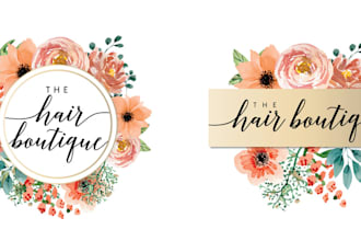 do design botanical boho hand drawn floral feminine logo