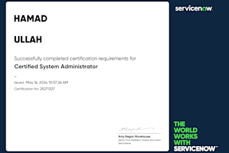 work on servicenow itsm, portal, cmdb basic, integration,nowmobile,scripting