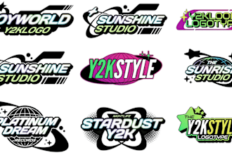 design y2k and unique logo