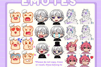 draw your emotes, badges or stickers for twitch and discord