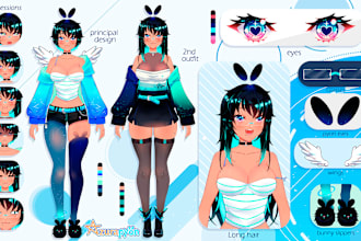 draw vtuber art  model for streaming