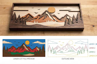 create layered laser cut art and multilayer art svg, dxf