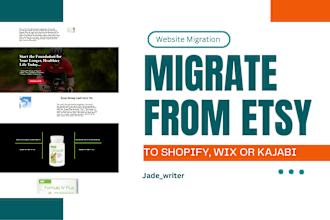 migrate digital product from etsy to shopify, wix, kajabi, kajabi ebook website