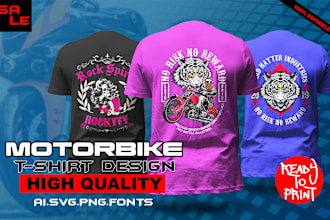 design biker vintage retro illustration motorcycle t shirt