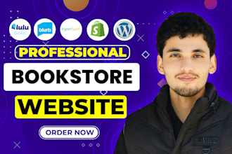 design a bookstore website and connect to lulu direct, blurb, ingramspark