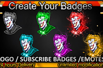 make 6 sub badges badges logo twitch emotes just 5 dollar